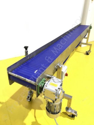 2.8m長ステンレススチールモジュラーベルト駆動式移動式コンベア