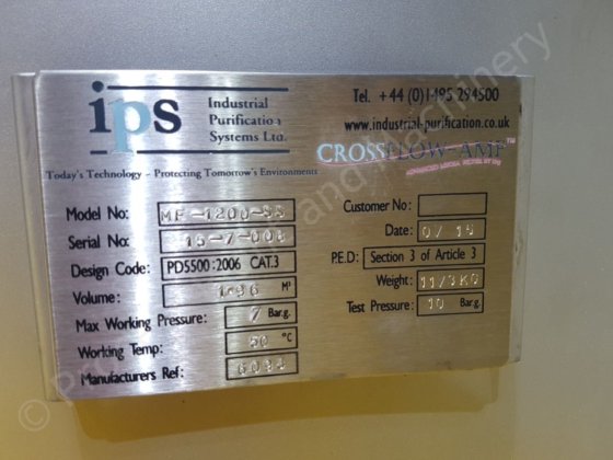 2015年 IPS MF-1200-SS 産業用浄化装置