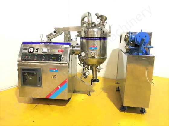 120 Ltr Giusti Jacketed加工罐，侧入式刮削表面过度混合。