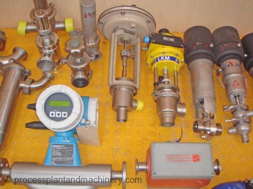 不同的阀门、流量计和备件的范围