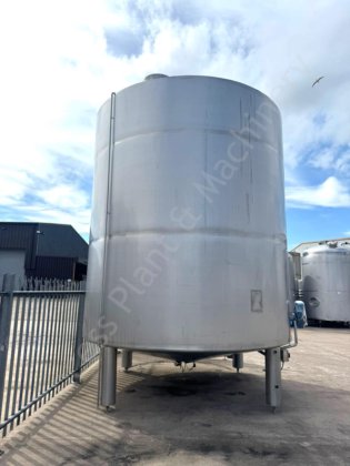 35,000 升不锈钢保温奶油罐，带侧入式搅拌机