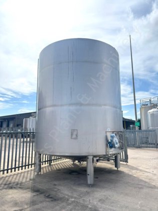 35,000 升不锈钢保温奶油罐，带侧入式搅拌机