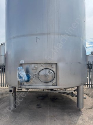 35,000 升不锈钢保温奶油罐，带侧入式搅拌机