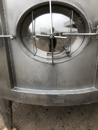 10,000升不锈钢夹套罐，带顶部桨叶混合器