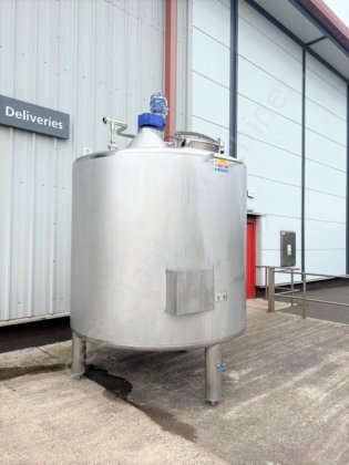 6,000 升不锈钢夹套奶油罐，带多桨搅拌器