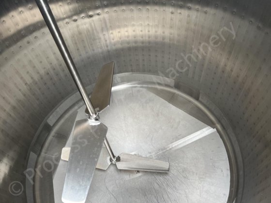 6,000 升不锈钢夹套奶油罐，带多桨搅拌器