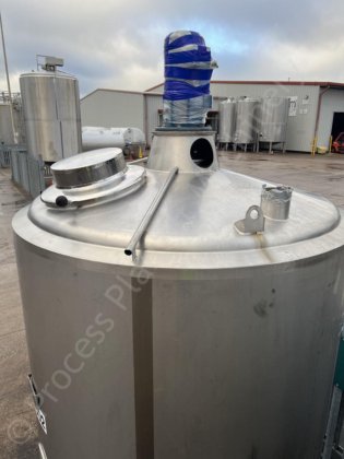 3,000升不锈钢夹套罐,带顶部安装的桨式混合器