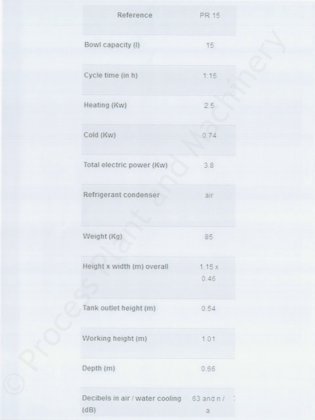 Hubert Cloix PR15型冰淇淋机/冰块巴氏杀菌机