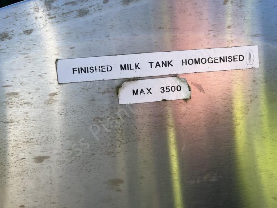 3,500 Lt ステンレス鋼水平牛乳バルク タンク