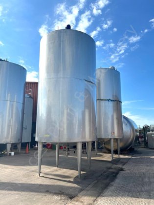 30,500 升不锈钢夹套奶油罐，带多桨搅拌器
