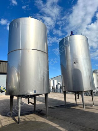 30,500 升不锈钢夹套奶油罐，带多桨搅拌器