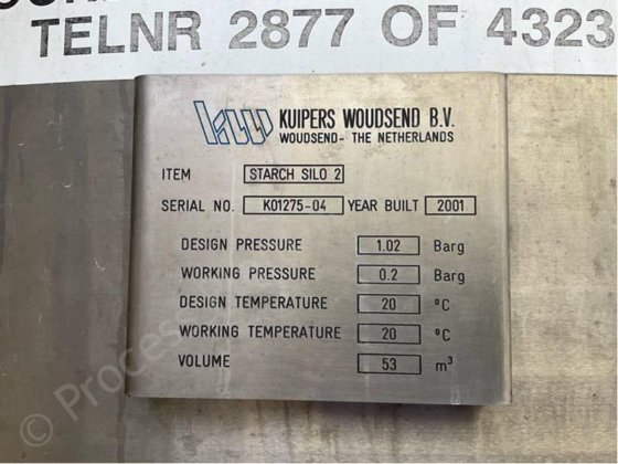 53立方米Kuipers不锈钢粉末储存仓