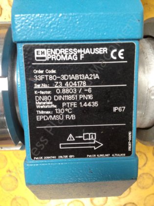 3インチ エンドレス＆ハウザー プロマグ 33FT80 フローメーター