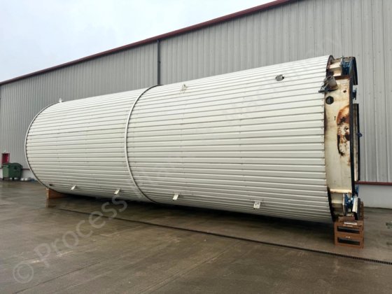 80 立方米不锈钢保温包覆立式粉末筒仓