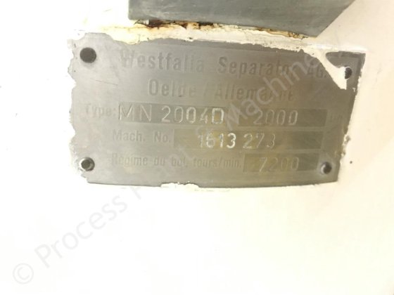 2,000 LPH 威斯法利亚MN 2004D 奶油分离器