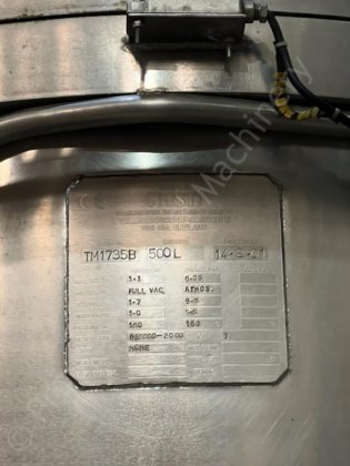 1,000 升朱斯蒂真空额定混合和烹饪生产设备