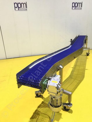 3.8米长的不锈钢模块化皮带驱动的移动式输送机