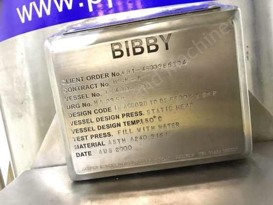 200升316级不锈钢罐，顶部安装有Lightin混合器