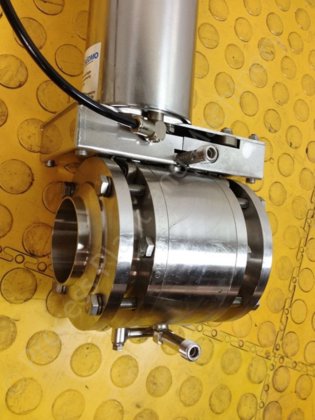 Válvula borboleta higiênica acionada por