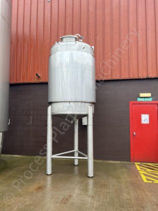 3,000升不锈钢夹套罐，带顶部安装的桨式混合器