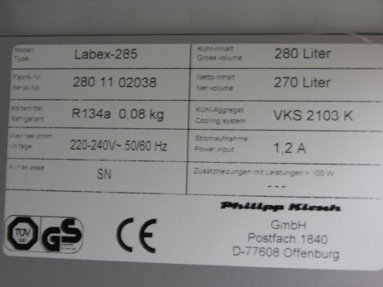 基尔希实验室冰箱 LABEX-285