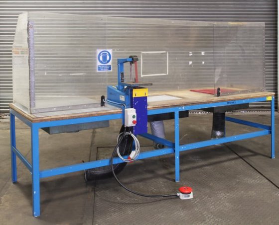Bench Extraction Sign Twin Downdraft Extraction Bench with Perspex Surround. in West Midlands, UK