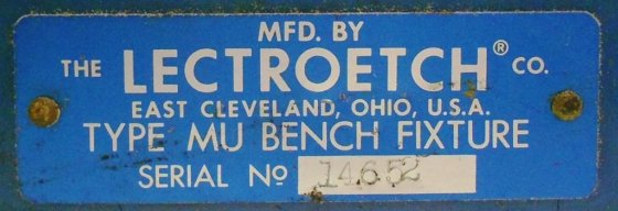 LECTROETCH POWER UNIT MODEL V-10A