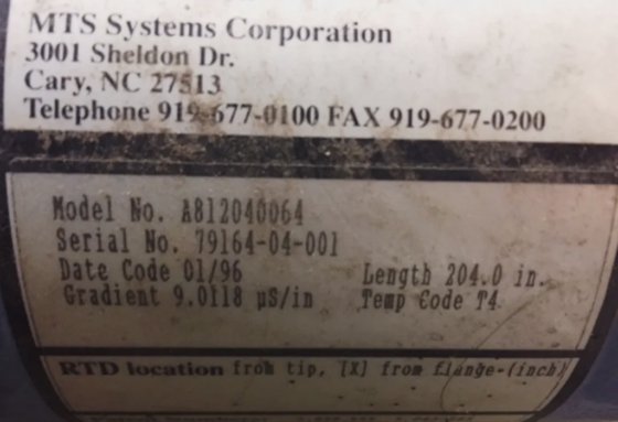 MTS LEVEL PLUS GAUGING SYSTEM