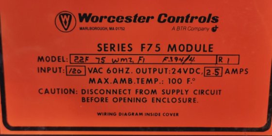 WORCESTER CONTROLS SERIES F75 FAIL