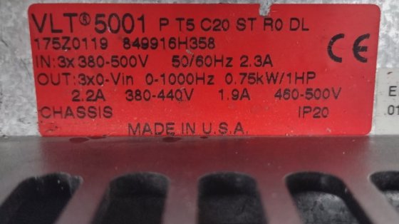 DANFOSS VLT-5001 VARIAble SPEED DRIVE