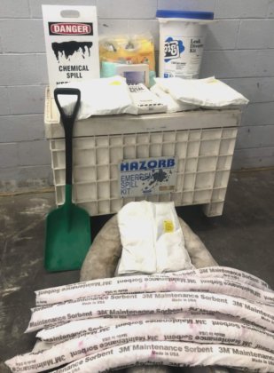 HAZORB EMERGENCY SPILL KIT LAB SAFETY SUPPLY INCLUDES MULTIPLE SPILL ...