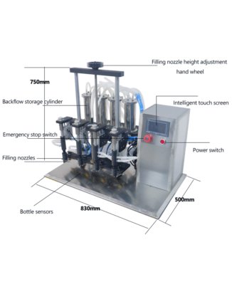 台式 4 灌装喷嘴等液位真空香水灌装机