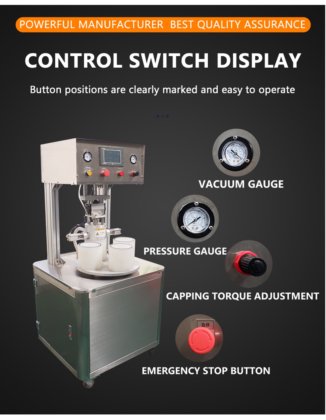 半自动玻璃瓶真空拧盖机