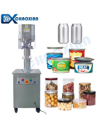 用于金属罐、塑料罐和纸罐的半自动封罐机