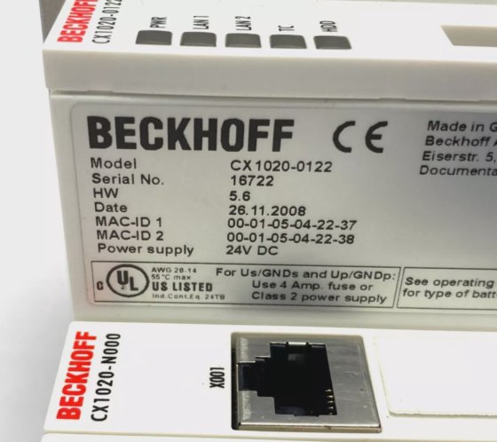 Beckhoff CX1020-0122 Basic CPU Module