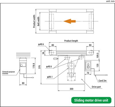 製品の長さが短いコンベア 小物（SD）タイプ MMX300-SD