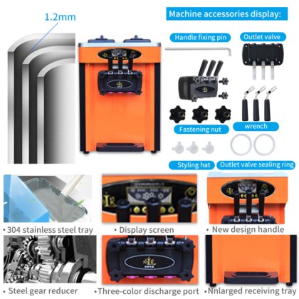 SY-25CT のテーブルの上のアイスクリーム機械 2+1 を使用すること容易なポータブルは機械アイスクリームを作る味を混合しました