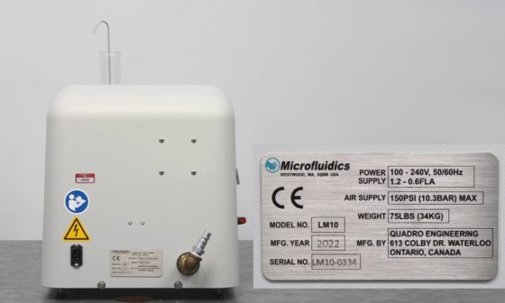 Microfluidics LM10 Microfluidizer High-Shear Fluid