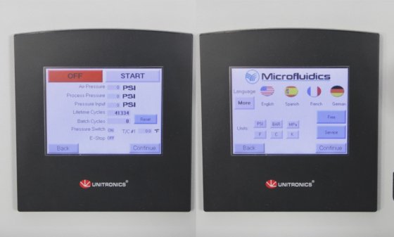 Microfluidics LM10 Microfluidizer High-Shear Fluid