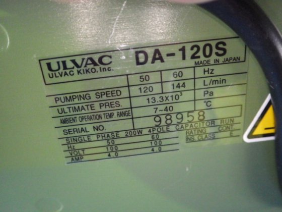 アルバック　Ulvac DA-120S