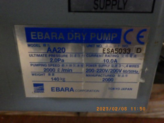 荏原製作所　Ebara AA20