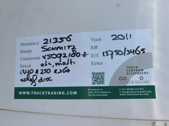2011 Schmitz Cargobull Vector 1850,