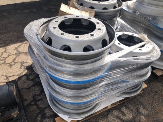 Pallet of Rims , 10x22.5x8.25 Truck Rims, 10 Stud Steel, Box of Wheel ...