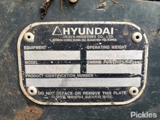 2012年式ヒュンダイ ロベックス 250LC-9