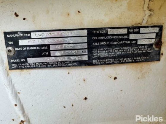 1988 タグアロングトレーラーシングルアクスルタグ