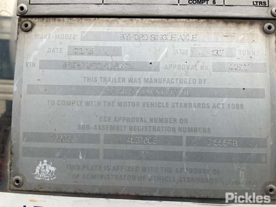 2015 バイフォード シングルアクスルトレーラー