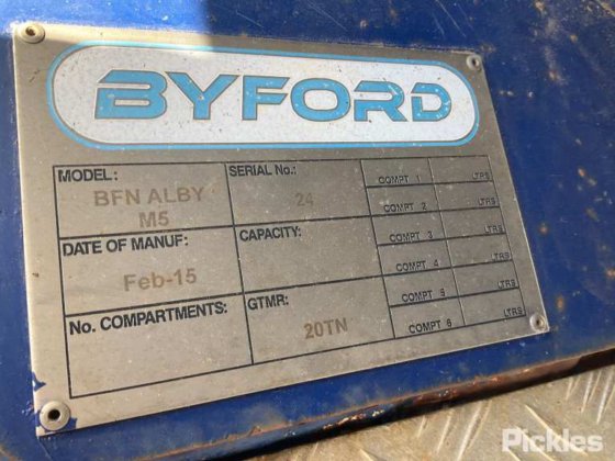 2015 バイフォード シングルアクスルトレーラー