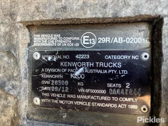 2012款肯沃斯K200系列