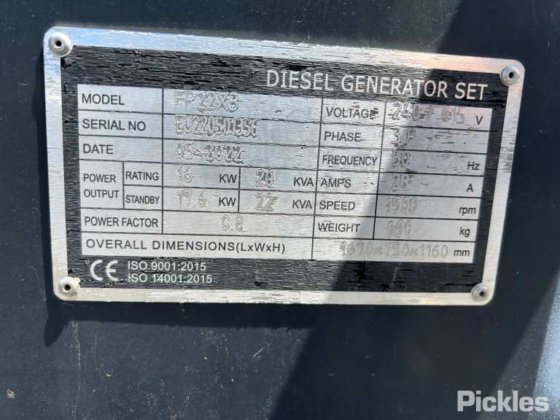 Able Generator, Model FP22X3