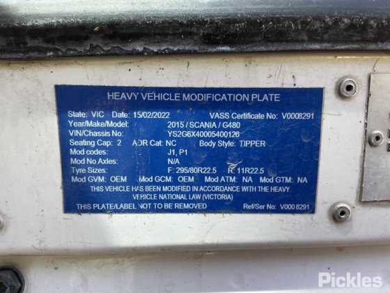 2015款斯堪尼亚G480